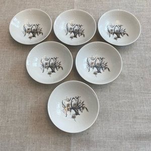Vintage set of 6 Rosenthal German porcelain basquette pattern bowls.